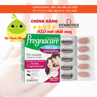 Tăng thụ thai cho nam nữ Pregnacare Him and Her Conception, UK (60v)