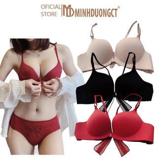 Áo Lót Su  Không Gọng Cài Trước Phối Nơ Xinh Sau Lưng- Áo Ngực Cài Trước, Nơ Lưng Nâng Đẩy