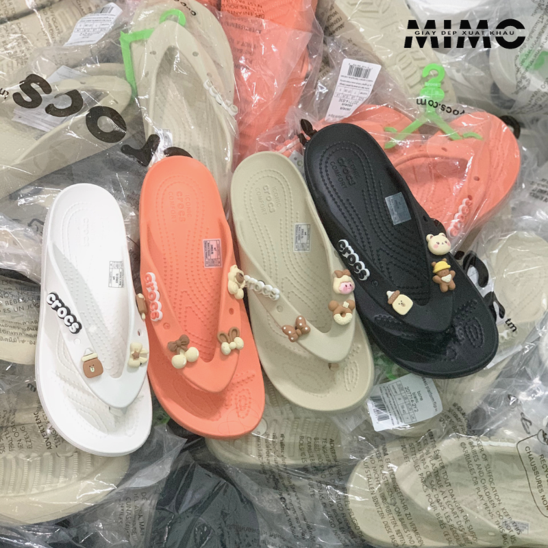 Tặng kèm charm mix dép, Tông Xỏ ngón Classic đế cao 4p êm nhẹ, thời trang cho nữ