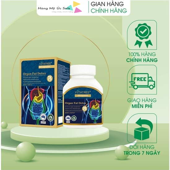 Giải Độc Mỡ Nội Tạng Úc Viên uống Vitatree ORGAN FAT DETOX 60 VIÊN 2026