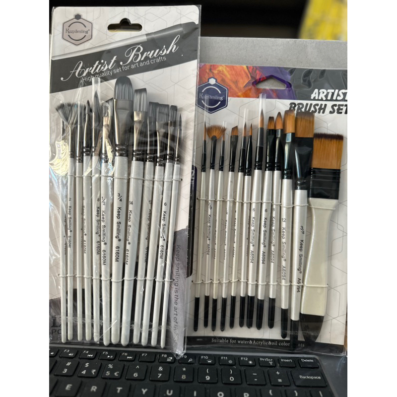 bộ cọ vẽ màu nước acrylic 12 cây đủ loại chất lượng cao keep smiling