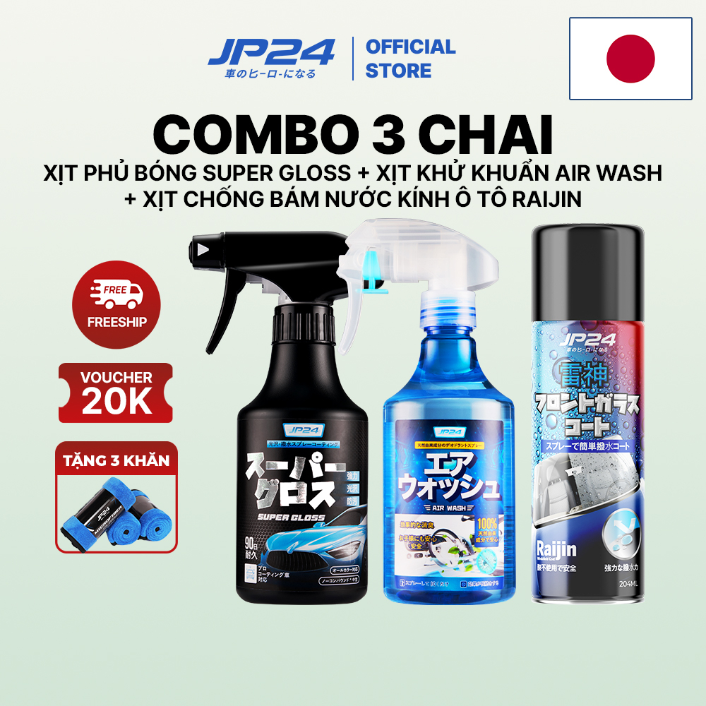 Combo 3 Chai chăm sóc xe ô tô toàn diện JP24