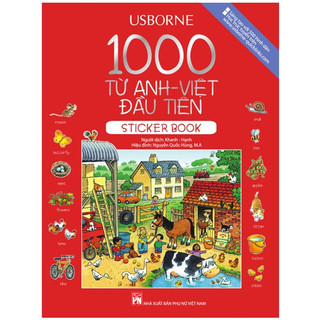 Sách - 1000 từ anh việt đầu tiên - sticker book - usborne