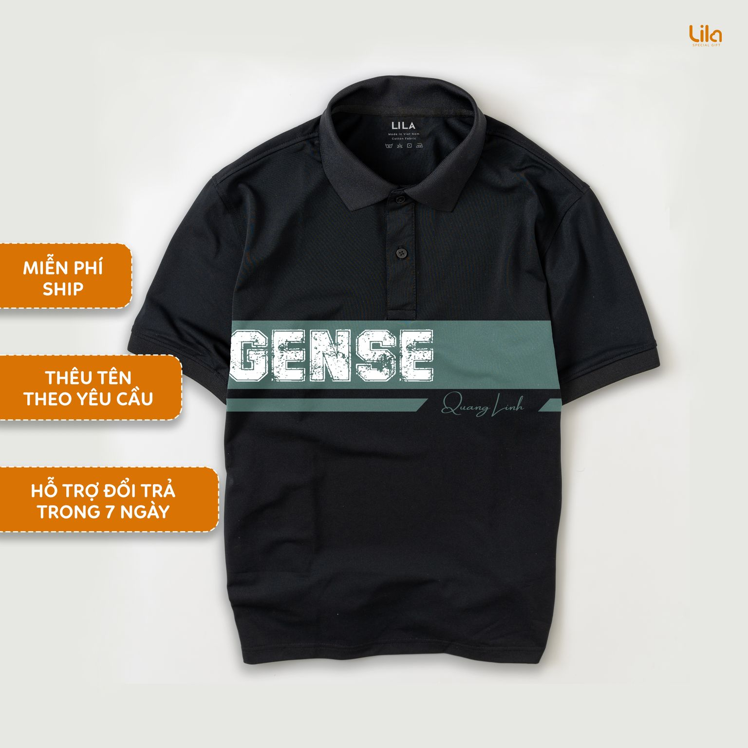 Áo POLO nam XNAME IN TÊN yêu cầu basic đẹp vải cá sấu Cotton CVC, chuẩn form, trẻ trung, lịch sự - LILA