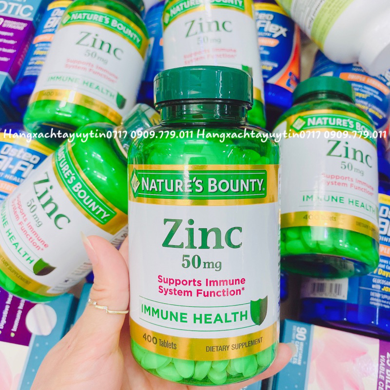 Hộp 400 viên Zinc Nature's Bounty chuẩn Mỹ bổ sung Kẽm tăng đề kháng hỗ trợ sức khỏe