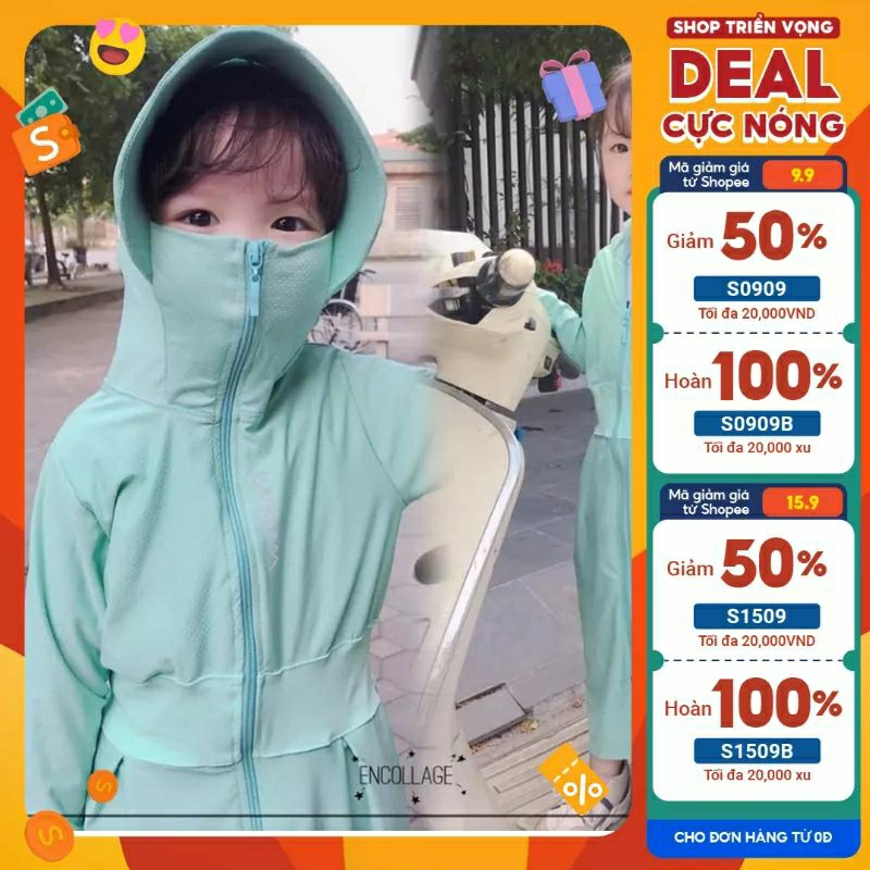 Áo chống nắng toàn thân cho bé size từ 20 đến 35kg