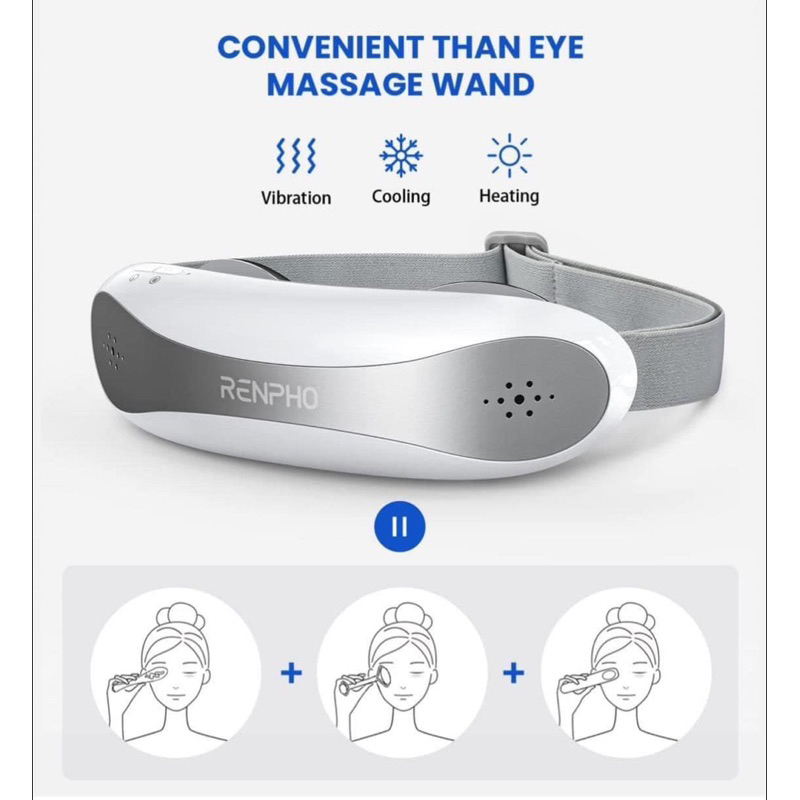 THƯ GIÃN & TRẺ HÓA ĐÔI MẮT MỆT MỎI với MÁY MASSAGE MẮT hiệu RENPHO - Cơ chế matxa nóng - lạnh - rung kết hợp