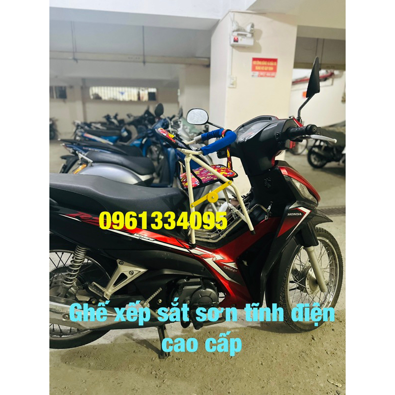 Ghế đi xe máy cho bé xe Dream, Axelo. Jupiter. Sirius. wave. Honda Cup.Ghế xếp gọn dành cho xe Số