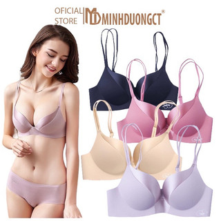 Áo Ngực Đúc Su Phối Satin Lụa Đệm Dày Không Gọng Siêu Xịn - Áo Ngực Không Gọng Phối Satin Lụa