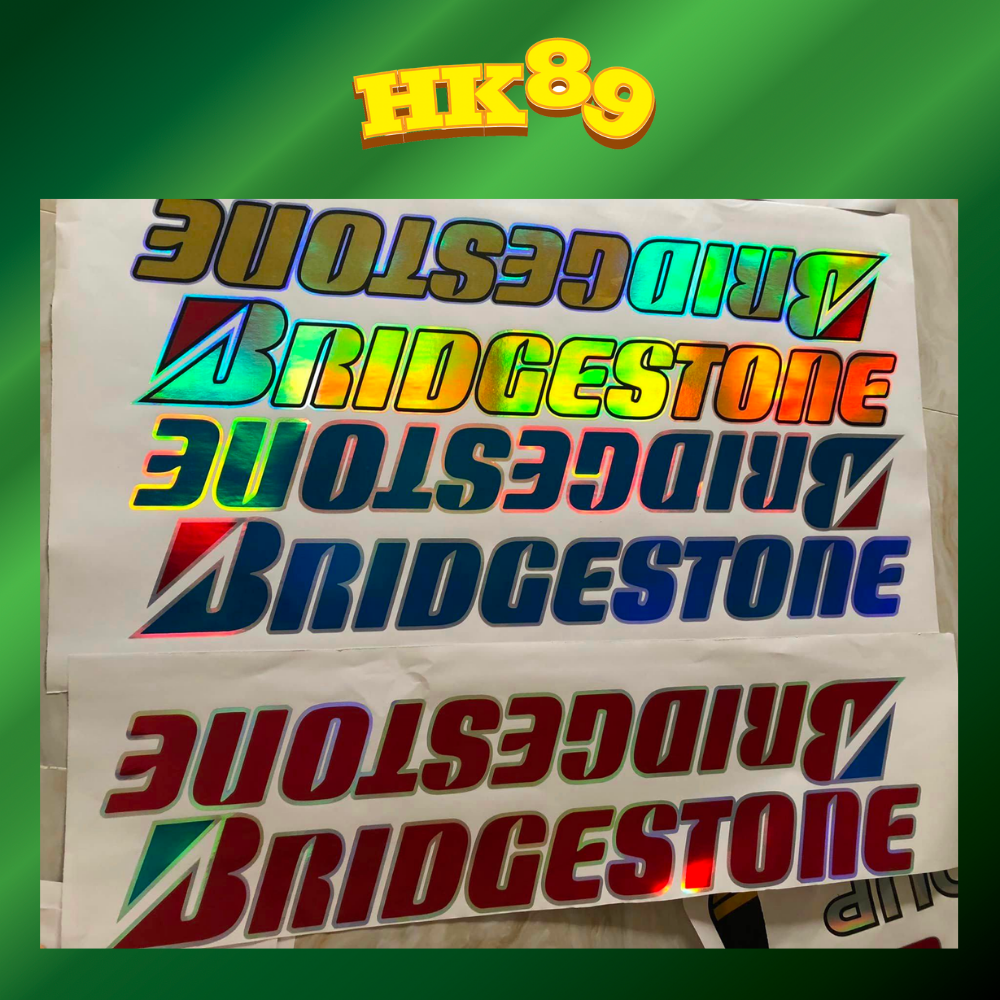 Chữ Bridgestone dán đầu xe ô tô, xe tải, xe đầu kéo - Tem dán kính trước xe Vàng, đỏ, xanh