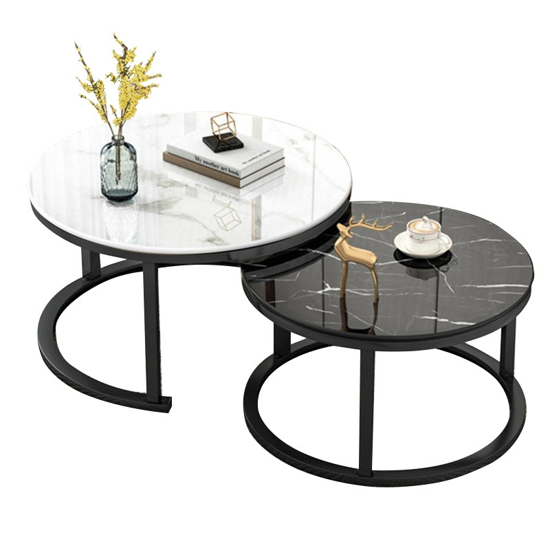 Bàn Trà Đôi, Bàn Sofa Mặt Đá Khung Thép Sang Trọng Nội Thất 3A Cao Cấp