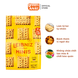 Bánh qui bơ nhập khẩu minis Leibniz Đức 100g dùng bơ tự nhiên và dầu hướng dương, không chất béo chuyển hóa