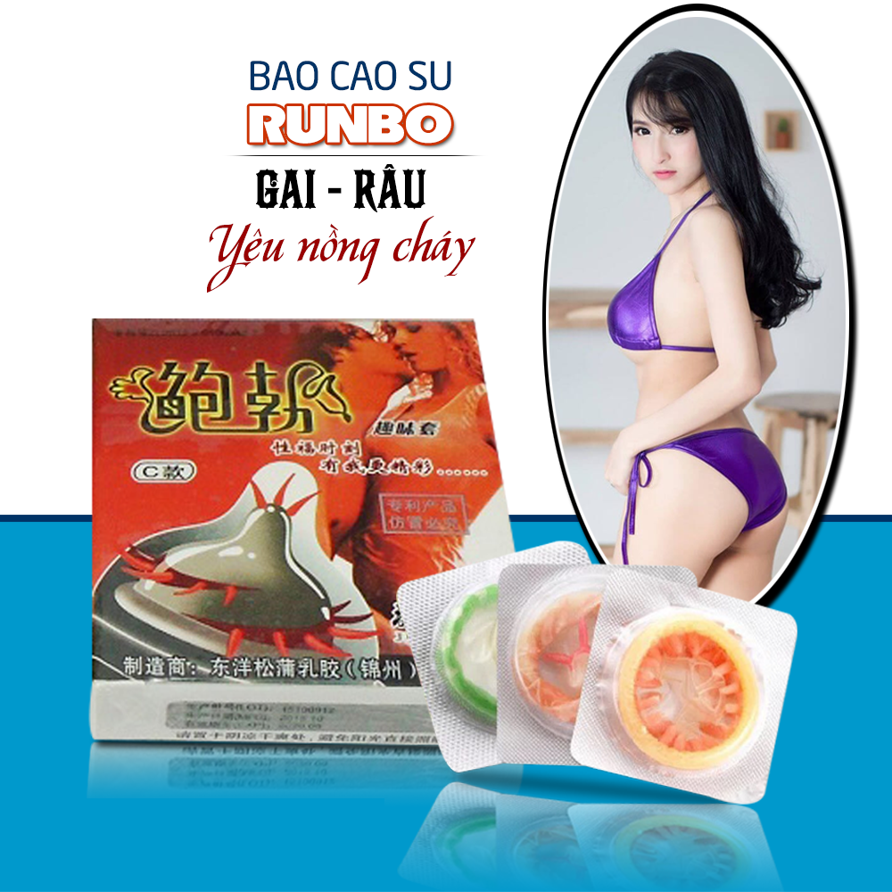 Bao Cao Su Runbo Gân Gai Râu Bi, Dòng Bcs Tăng Khoái Cảm, Kích Thích Điểm G, Cho Cuộc Yêu Thăng Hoa