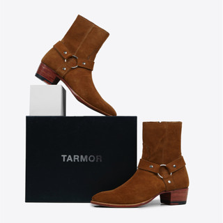Giày Boots Nam TARMOR Màu Nâu Da Lộn Harness Boots In Tobacco Suede