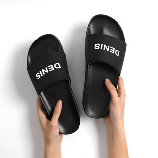 Dép quai ngang nam nữ Denis (chữ nhỏ) Unisex Slipper ,Đế Pu,quai in nổi siêu bền,DÉP êm chân-dép đế bằng