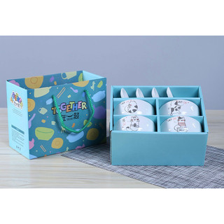 bộ chén sứ 4 chén 4 muỗng cao cấp