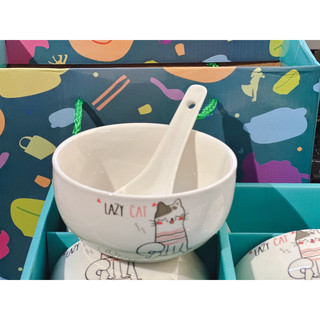 bộ chén sứ 4 chén 4 muỗng cao cấp