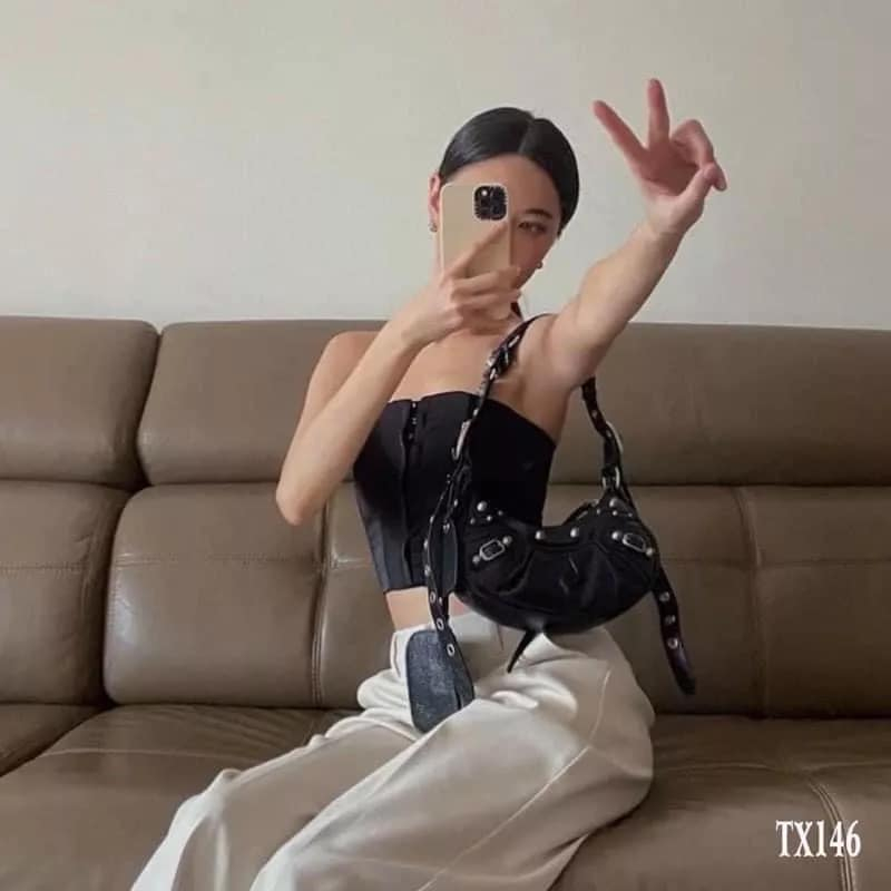 Túi Kẹp Nách BaIen Kèm Ví Quai Đeo Chéo Gương Soi Full Tag Mac