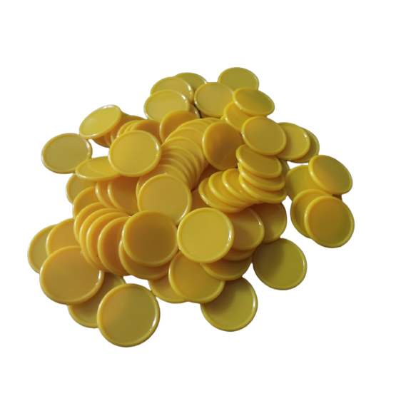 Xu Nhựa 25mm - 10 màu - Phụ Kiện Trò Chơi - 50 xu/1 gói