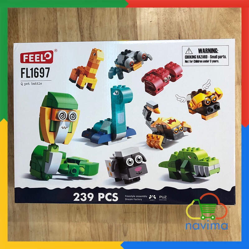 Xếp Hình Duplo Feelo Thế Giới Động Vật 239 Chi Tiết To Dễ Lắp Ghép Cho Bé