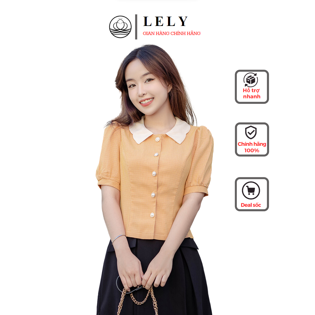 Áo sơ mi cổ sen cúc bọc thắt nơ cách điệu tiểu thư A7685 mix chân váy xòe dài cách điệu LELY Fashion CV673