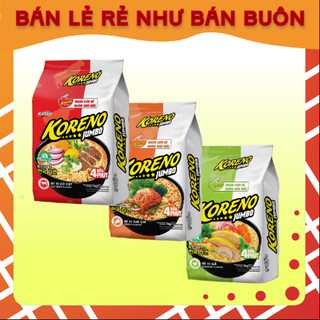 Mì cân koreno jumbo vị bò, vị gà, vị kim chi gói 1kg 10 gói
