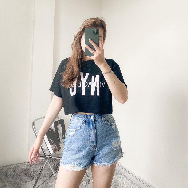 Quần Short Jean Rách MóM Store