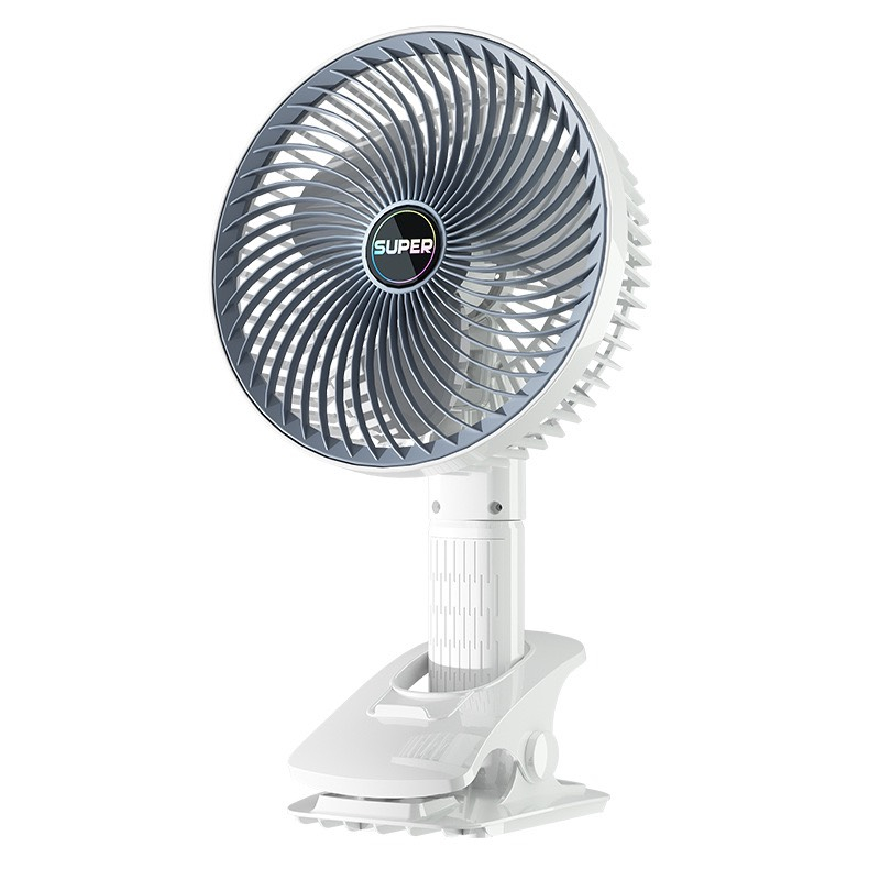 Quạt tích điện để bạn Super, Quạt kẹp bàn sạc tích điện tiện dụng 3 tốc độ gió có giá đỡ điện thoại