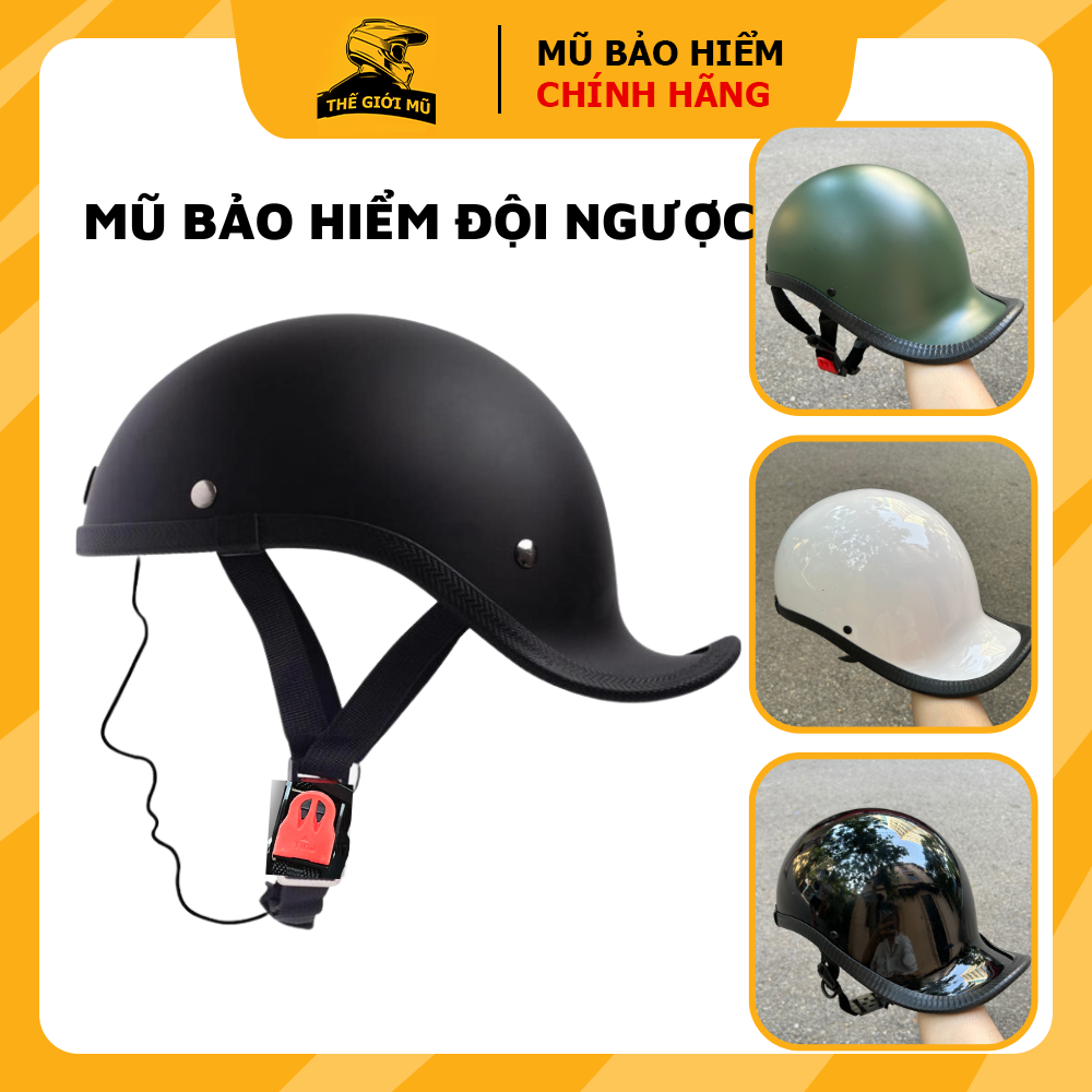 Mũ bảo hiểm đội ngược(tặng hình dán stiker),nón bảo hiểm gangter lưỡi ngược,phong cách retro cổ điển,độc lạ hàng cao cấp