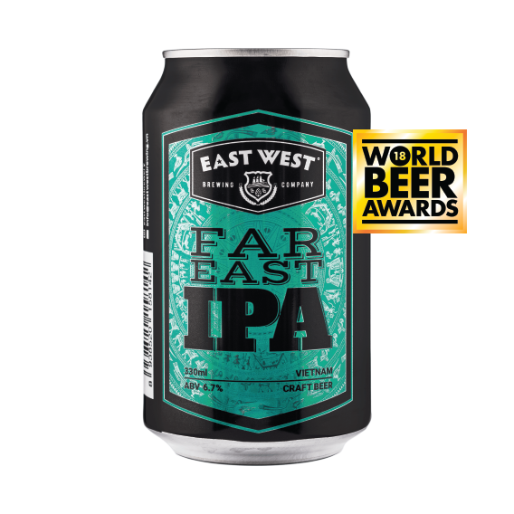 Bia East West Far East IPA 6,7%, Lon 330ml, Thùng 12 lon