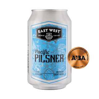 Bia East West Pacific Pilsner 5%, Lon 330ml, Thùng 12 lon
