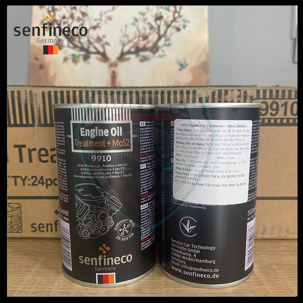 Senfineco 9910 Phụ Gia Nano Duy Trì Độ Nhớt Công Nghệ Mos2 Chống Mài Mòn Động Cơ - Engine Oil Treatment +  Mos2 - 300ML