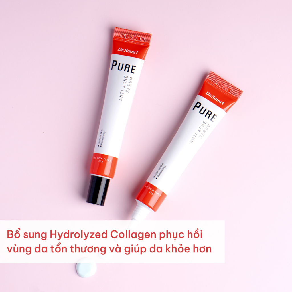 Serum giảm sưng mụn cho mọi loại da, serum giảm thâm mụn Anti Acne Serum Dr.Smart 15g