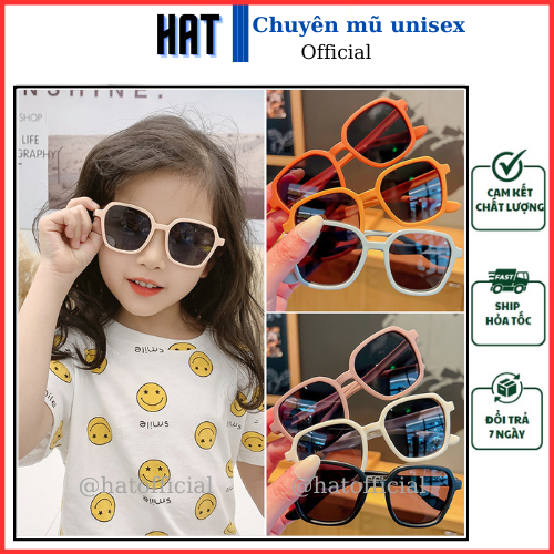 Mắt kính trẻ em gọng nhựa nhiều màu, kính mắt cho bé 3-7t chống tia UV sang trọng phong cách Hàn Quốc KTE01 - HAT Style