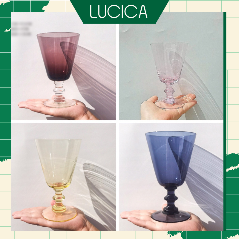Ly uống rượu vàng thuỷ tinh mẫu mới phong cách Pháp sang trọng thanh lịch cốc dành cho trang trí decor Lucica