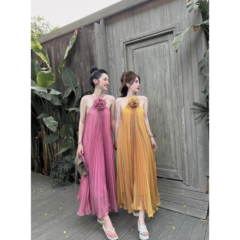 VÁY YẾM MAXI ĐÍNH HOA VOAN TƠ CỰC XINH ĐI BIỂN | BigBuy360 - bigbuy360.vn