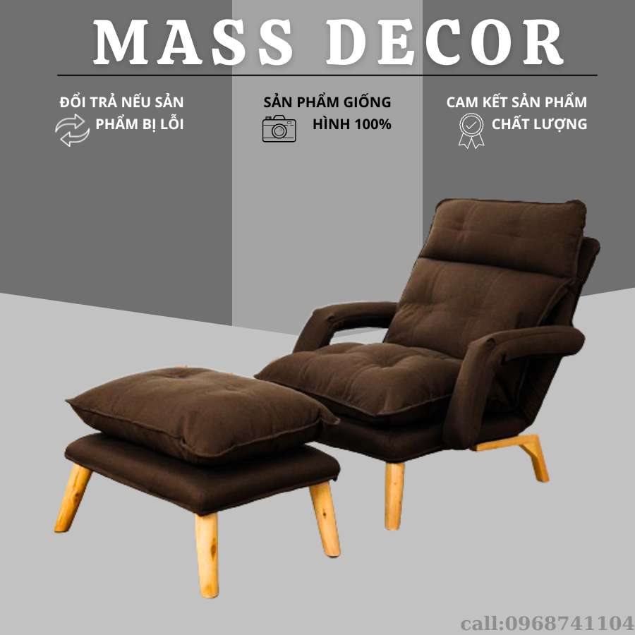 {RẺ HƠN ĐẸP HƠN}Ghế Sofa Thư Giãn Lười Nghỉ Ngơi Đọc Sách -Ghế Bành Cao Cấp Siêu Êm Ái Tặng Kèm Đôn Nhiều Màu Lựa Chọn