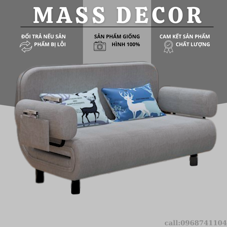 Ghế Sofa Giường Gấp Văn Phòng Gấp Gọn Thông Minh, Giường Gấp Gọn Khung, Ghế Sofa Văn Phòng Đa Năng Tiện Lợi Tặng Kèm Gối