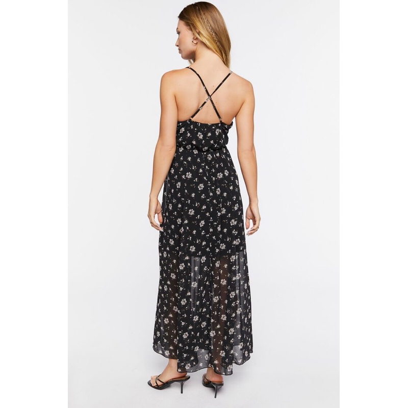 Váy maxi voan hoa nhí có lót tqxk