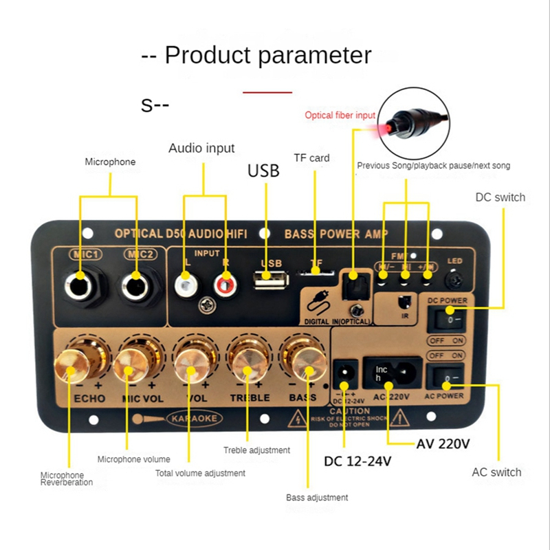 Dàn karaoke gia đình, âm thanh xe hơi loa siêu trầm bo mạch khuếch đại công suất bluetooth bo mạch khuếch đại công suất