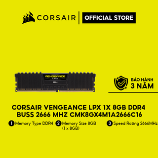 Bộ nhớ RAM dành cho PC CORSAIR VENGEANCE LPX CMK8GX4M1A2666C16 1x 8GB DDR4 Buss 2666 MHz
