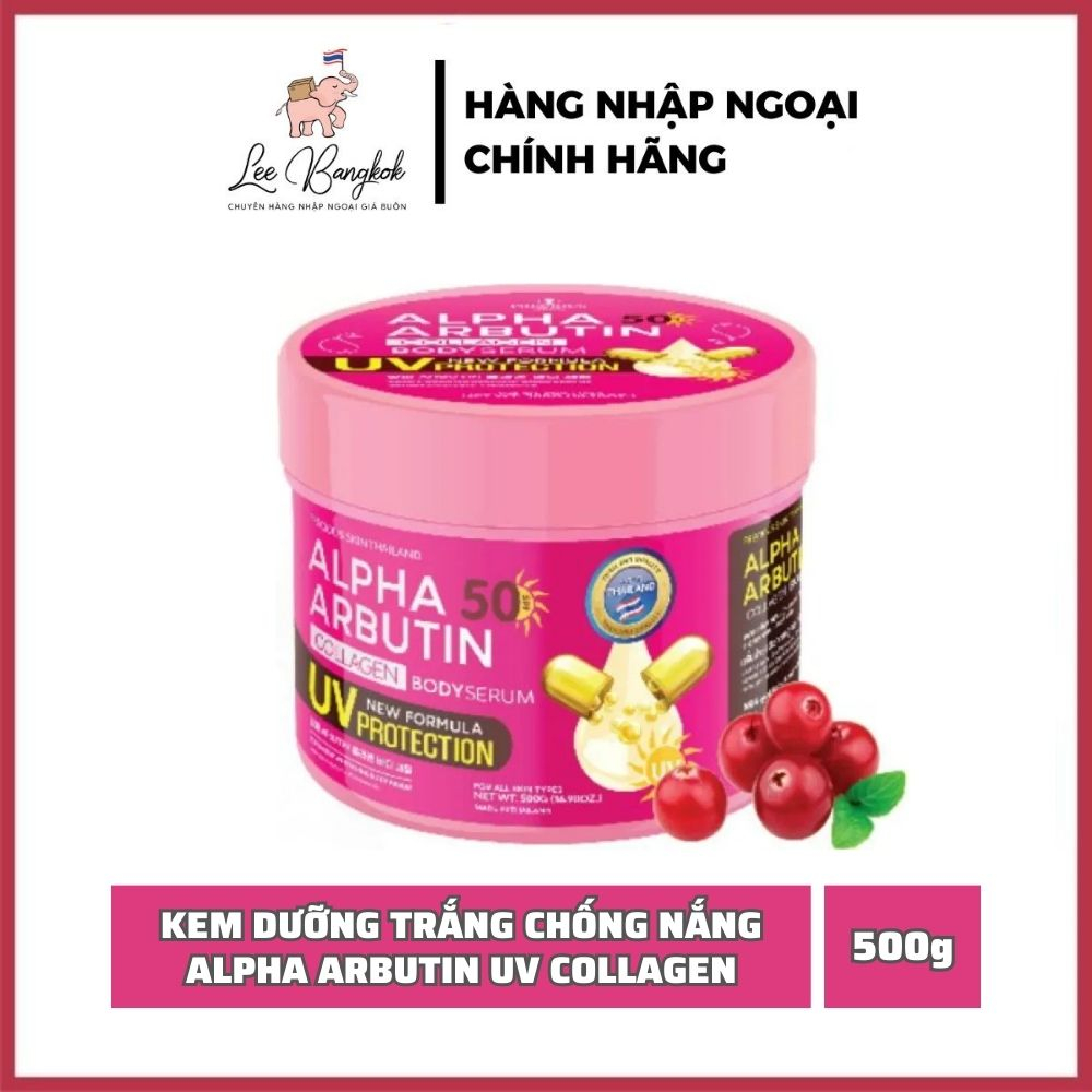 [DATE MỚI] Kem Dưỡng Trắng Da Chống Nắng Alpha Arbutin Collagen Body Serum UV 50 SPF Precious Skin Thái Lan 500g