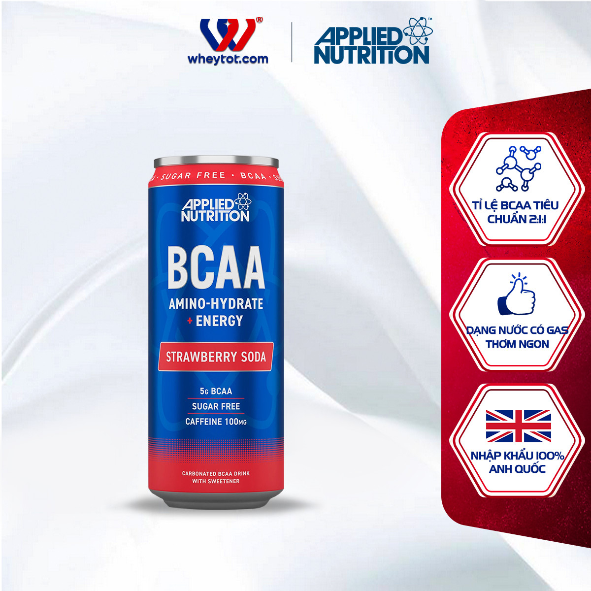 Nước uống tăng lực BCAA Applied Nutrition 330ml hỗ trợ tỉnh táo, phục hồi sau tập luyện