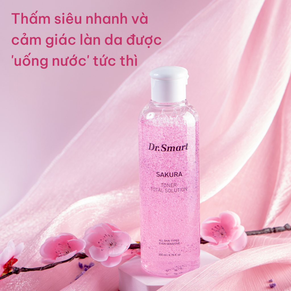 Toner dưỡng ẩm hiệu quả cho mọi loại da Dr.Smart Sakura 200ml - Lath Beauty