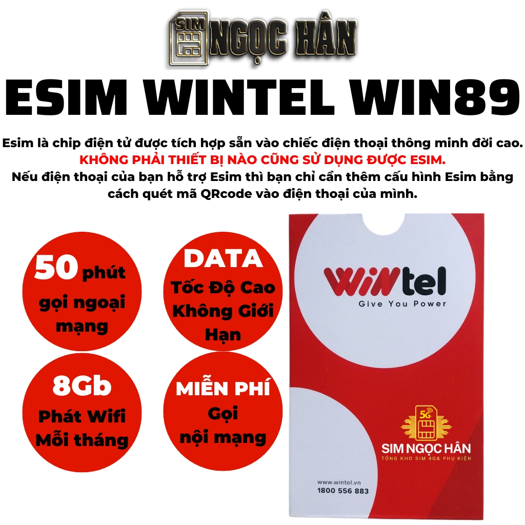 SIM 4G Wintel Win60/ Win89 -1 TỶ GB DATA KHÔNG GIỚI HẠN TỐC ĐỘ CAO - TỰ ĐĂNG KÝ CHÍNH CHỦ TRÊN APP