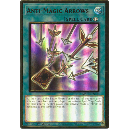 [ Dưa Hấu Yugioh ] Lá bài thẻ bài Anti Magic Arrows - Premium Gold Rare - Tặng bọc bài nhựa bảo quản