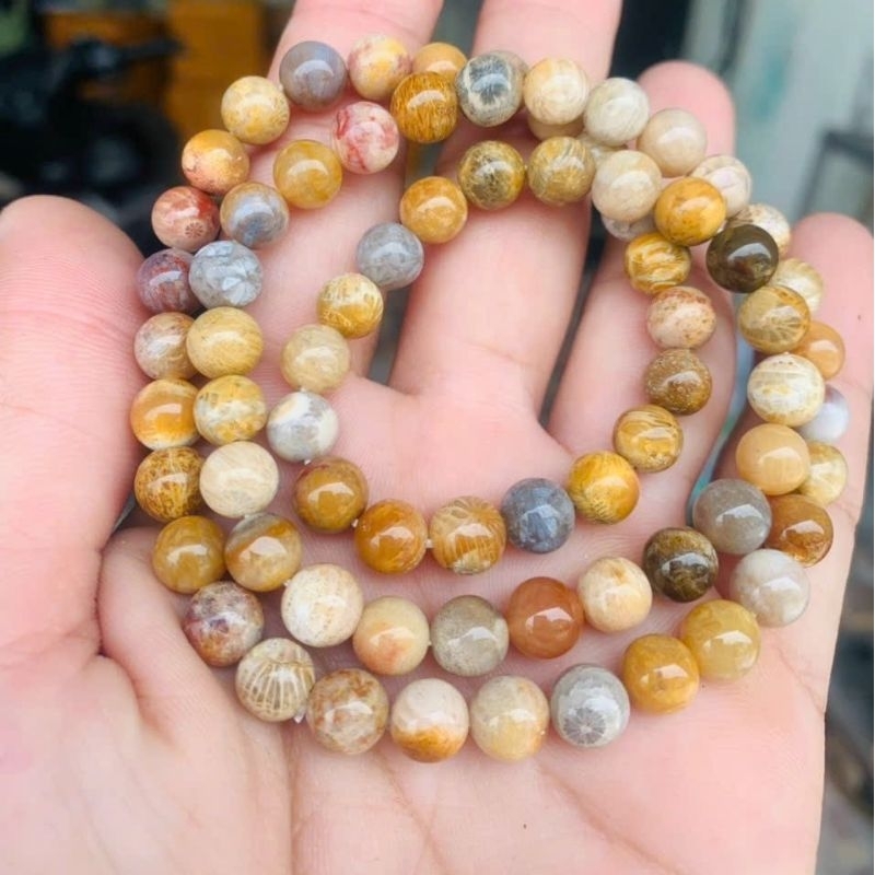 Vòng Tay San Hô Quấn 3 Vòng Tay Size 6mm