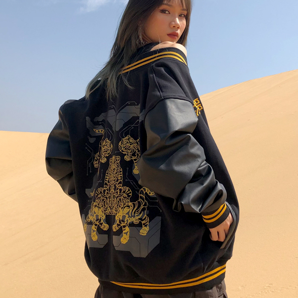 Áo Khoác Nỉ chữ thêu Nam Nữ Bóng Chày Bomber Varsity Form Rộng Nhiều Màu Đẹp Cao Cấp 2 Lớp By XFIRE VAR-ESSNI