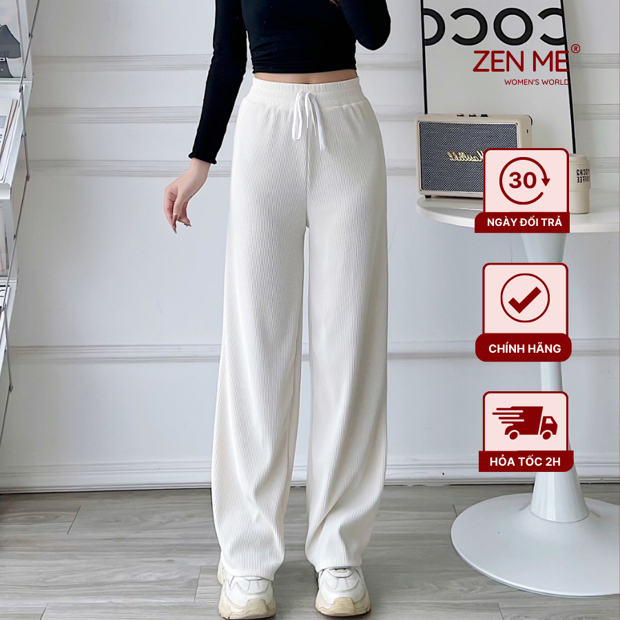 [MUA 2 GIẢM 50%] Quần Ống Rộng Nữ Kiểu Culottes Chất Liệu Gân Tăm Mềm Mịn QR01, Zen Me Women's World