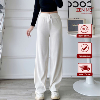  Quần Ống Rộng Nữ Kiểu Culottes Chất Liệu Gân Tăm Mềm Mịn QR01, Zen Me Women's World
